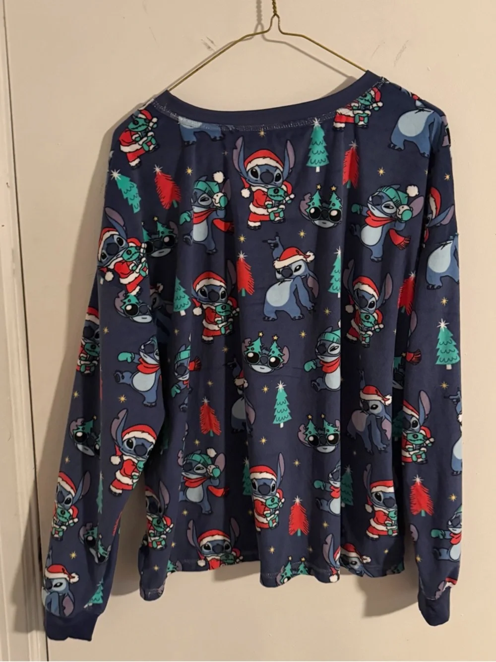 Women’s Blue Christmas Disney Stitch Pajamas Top - Picture 5 of 5